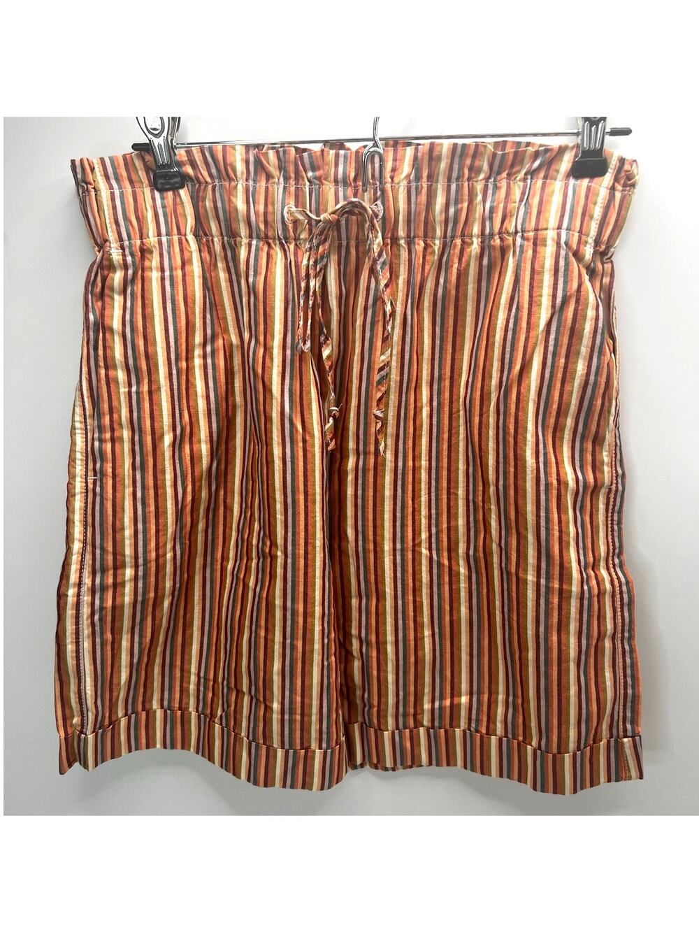 Madewell Striped Paperbag Waist Pull On Shorts Multicolored Women's Small NWT